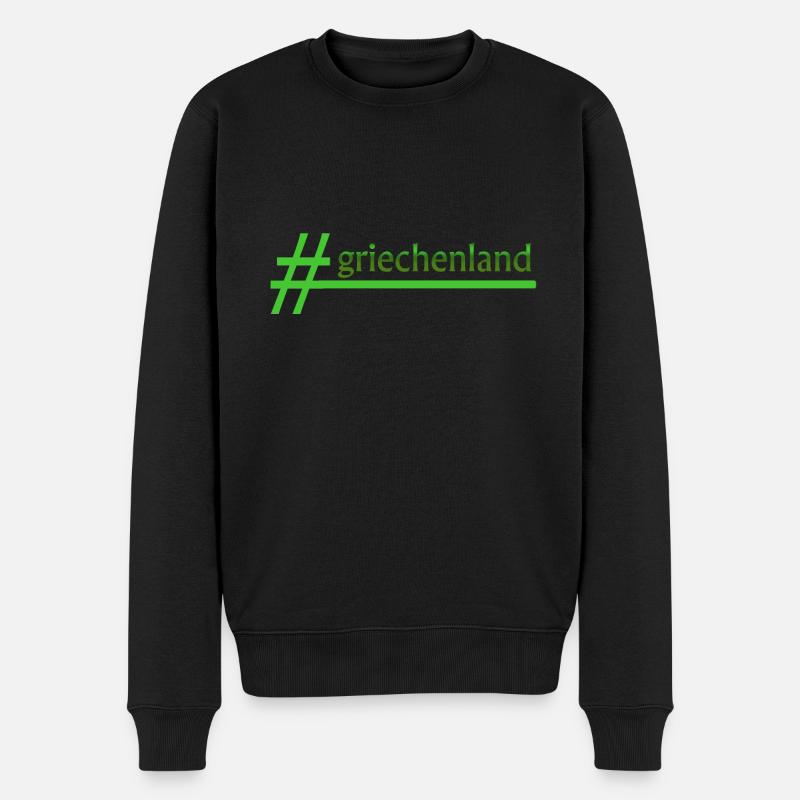griechenland - Männer Premium Bio Pullover - Schwarz