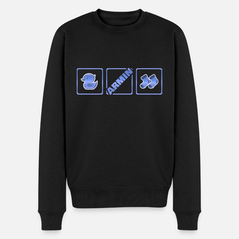 Geburt Armin - Männer Premium Bio Pullover - Schwarz