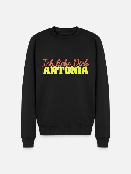 Liebesspruch Antonia - Männer Premium Bio Pullover - Schwarz