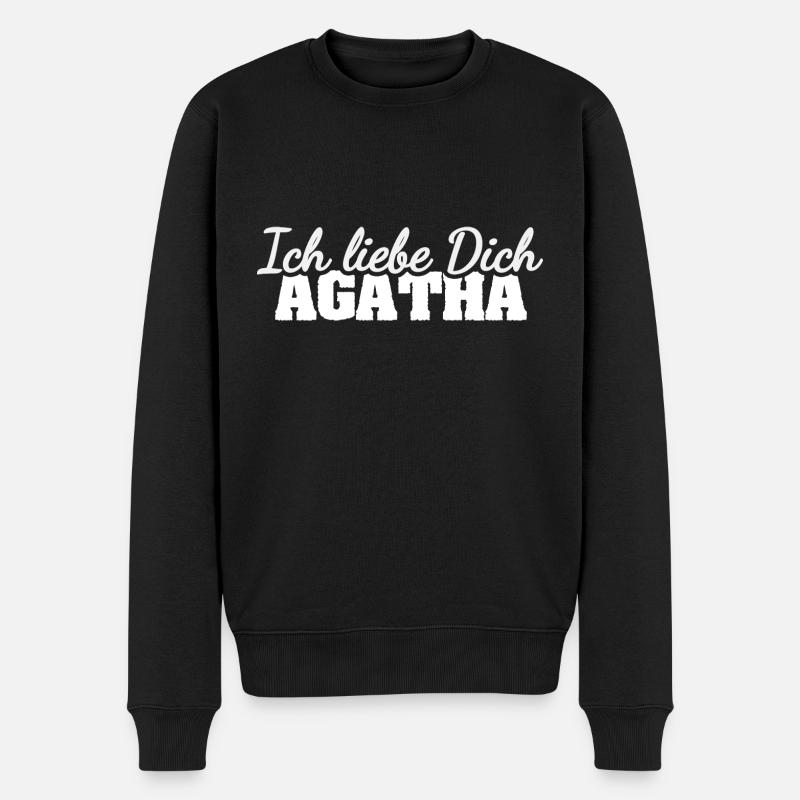 Geschenk für Agatha - Männer Premium Bio Pullover - Schwarz
