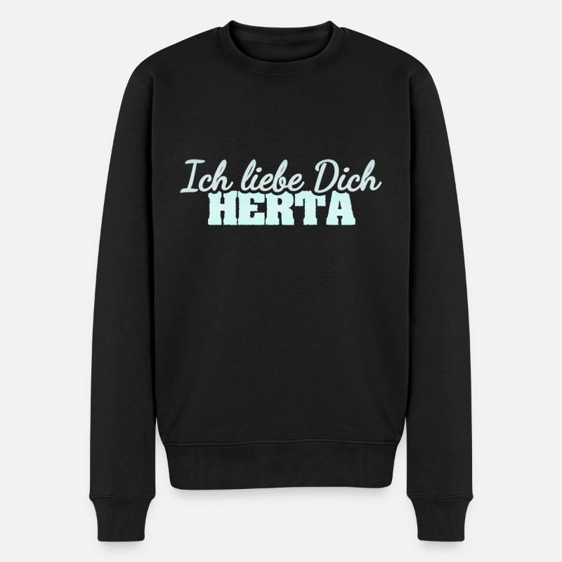 Liebesspruch Herta - Männer Premium Bio Pullover - Schwarz