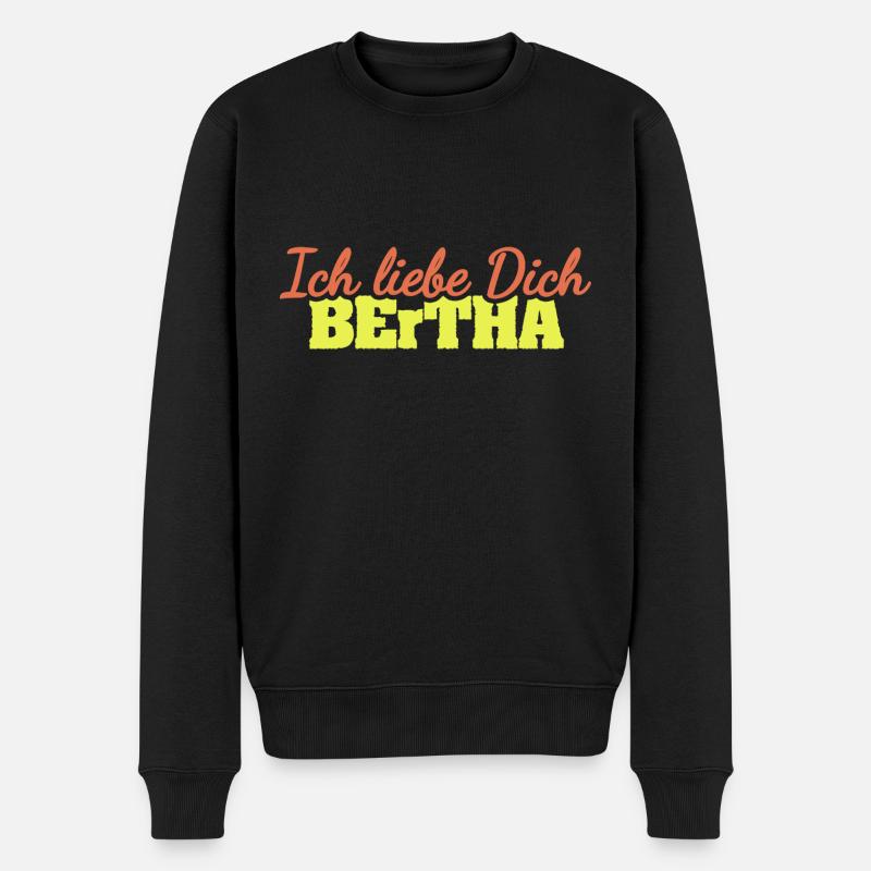 Liebe Bertha - Männer Premium Bio Pullover - Schwarz