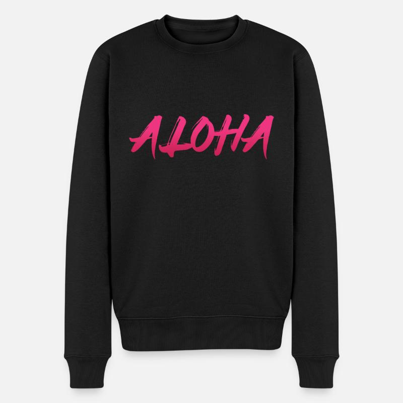 Aloha - Männer Premium Bio Pullover - Schwarz