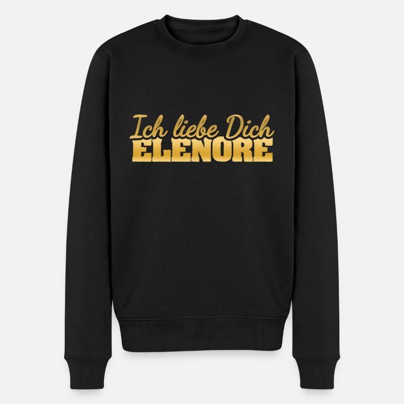 Liebesspruch Elenore - Männer Premium Bio Pullover - Schwarz