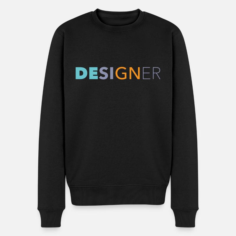 Designer - Männer Premium Bio Pullover - Schwarz