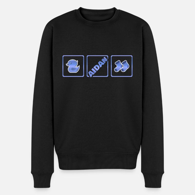 Geburt Aidan - Männer Premium Bio Pullover - Schwarz