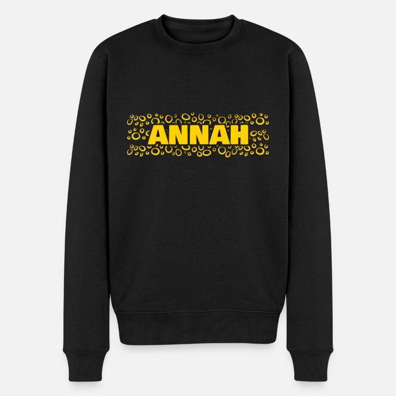 Geschenk für Annah - Männer Premium Bio Pullover - Schwarz