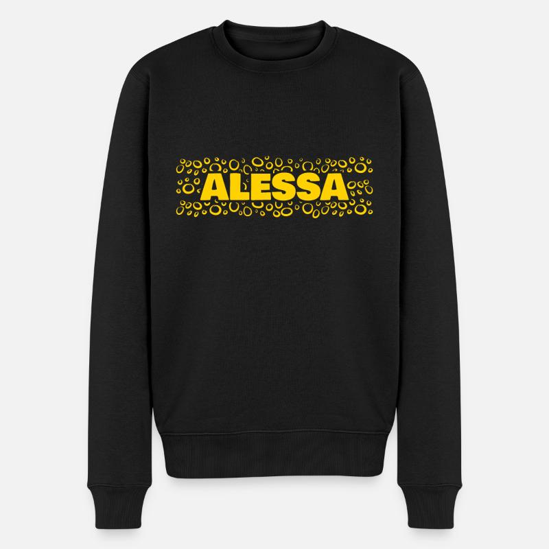 Vorname Alessa - Männer Premium Bio Pullover - Schwarz