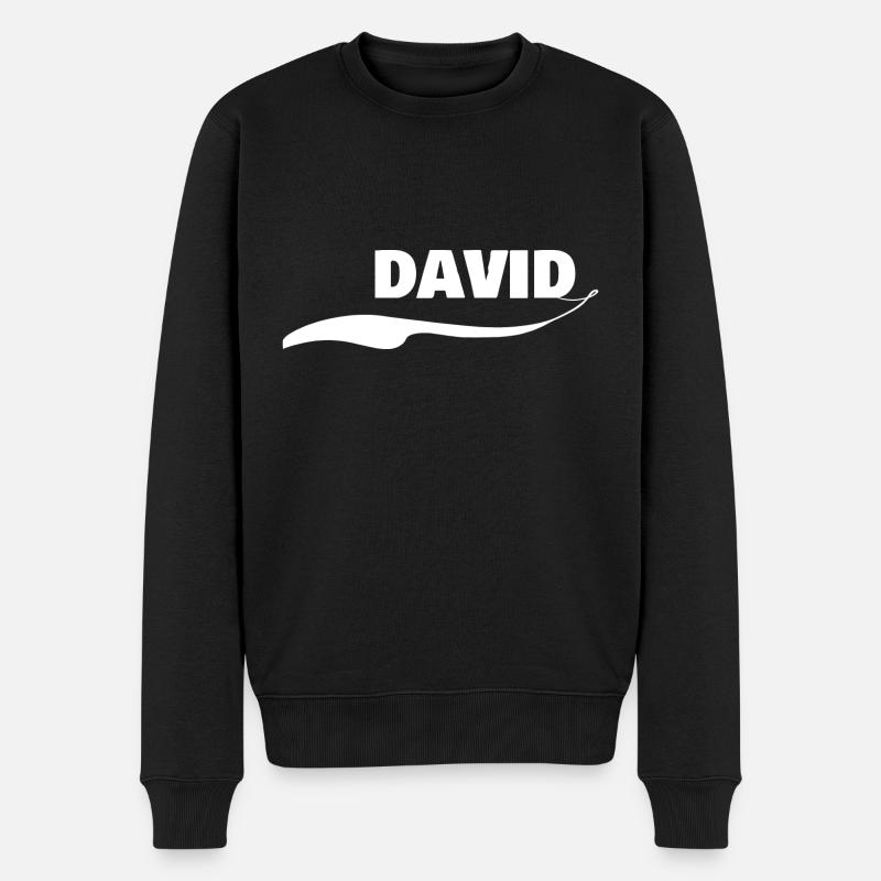 Vorname David - Männer Premium Bio Pullover - Schwarz