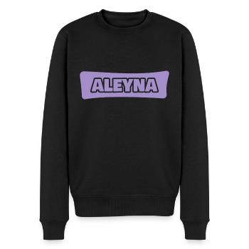 Aleyna als Vorname - Männer Premium Bio Pullover - Schwarz - Vorne - Nico (187cm)
