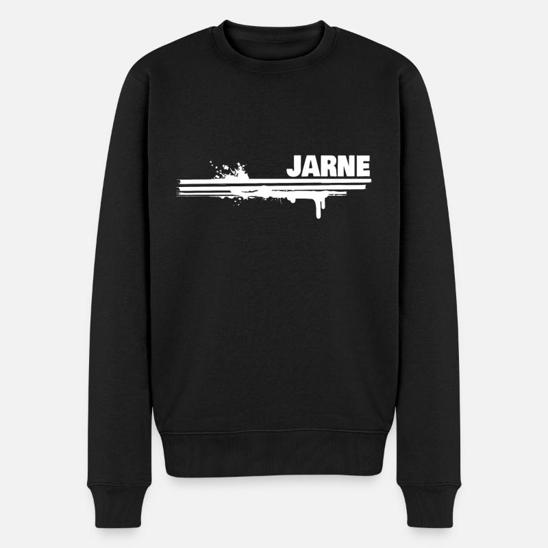 Farbklecks Jarne - Männer Premium Bio Pullover - Schwarz