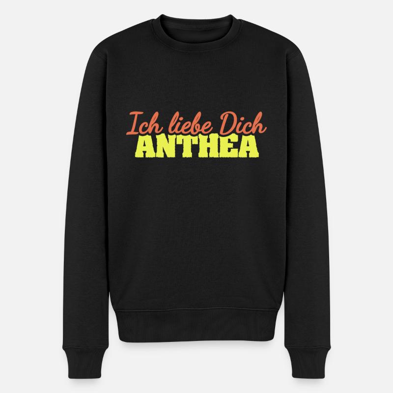 Liebe Anthea - Männer Premium Bio Pullover - Schwarz