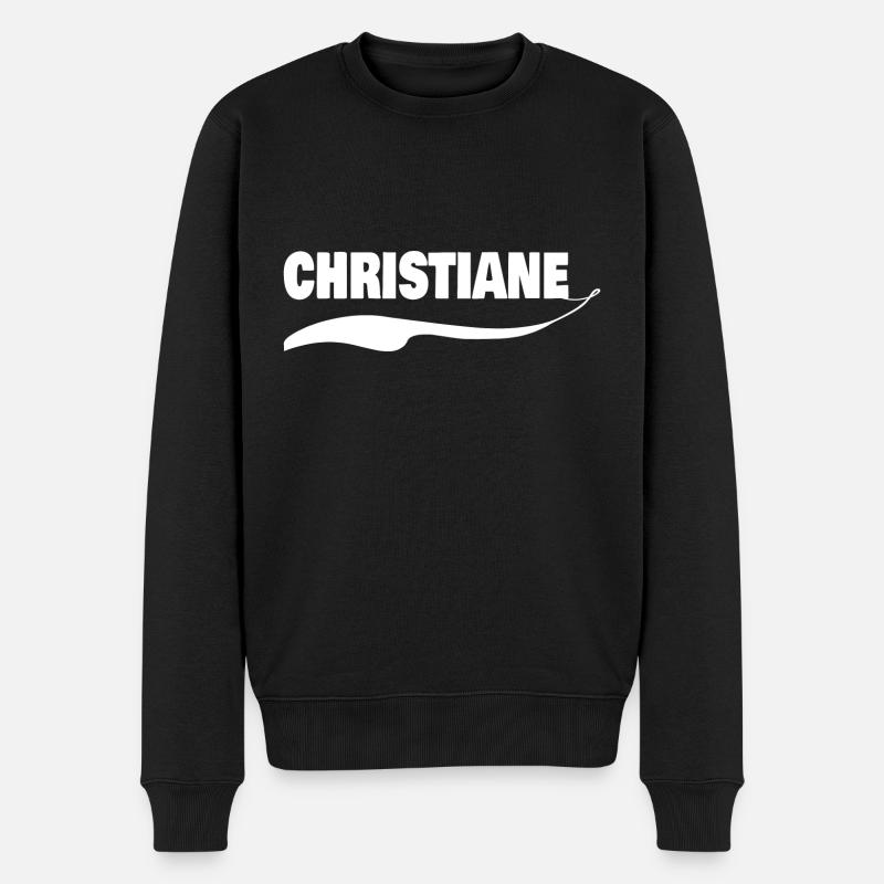 Prénom Chrisitiane - Pull Premium bio Homme - noir