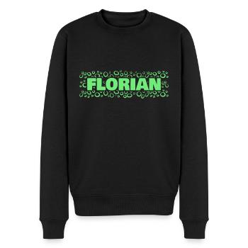 First name Florian - Men's Premium Organic Jumper - black - Front - Nico (187cm)