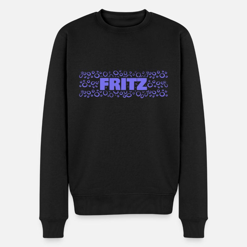 Vorname Fritz - Männer Premium Bio Pullover - Schwarz