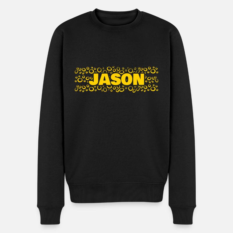 Vorname Jason - Männer Premium Bio Pullover - Schwarz