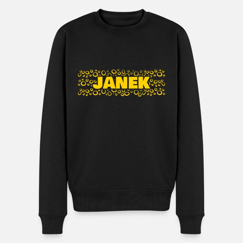 Vorname Janek - Männer Premium Bio Pullover - Schwarz