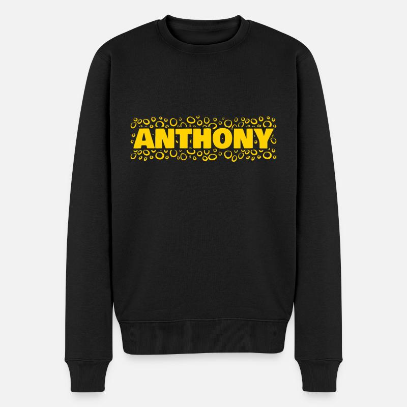 Vorname Anthony - Männer Premium Bio Pullover - Schwarz