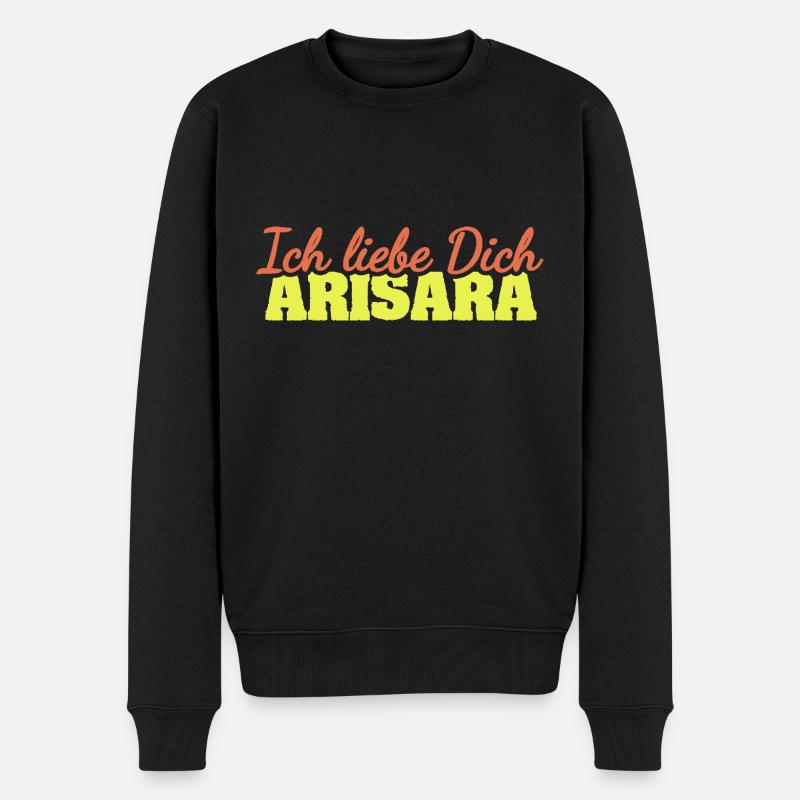 Arisara als Liebe - Männer Premium Bio Pullover - Schwarz