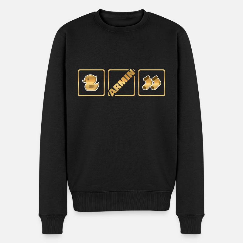 Geburt Armin - Männer Premium Bio Pullover - Schwarz