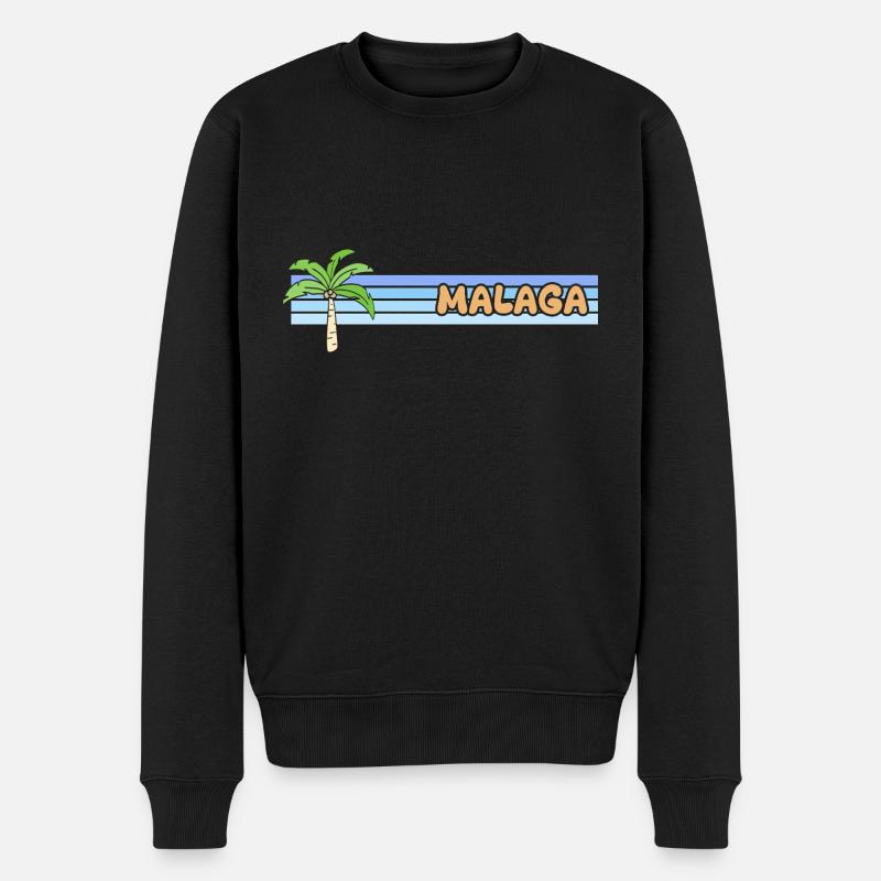 Geschenk für Malaga - Männer Premium Bio Pullover - Schwarz