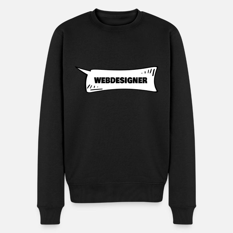Sprechblase Webdesigner - Männer Premium Bio Pullover - Schwarz