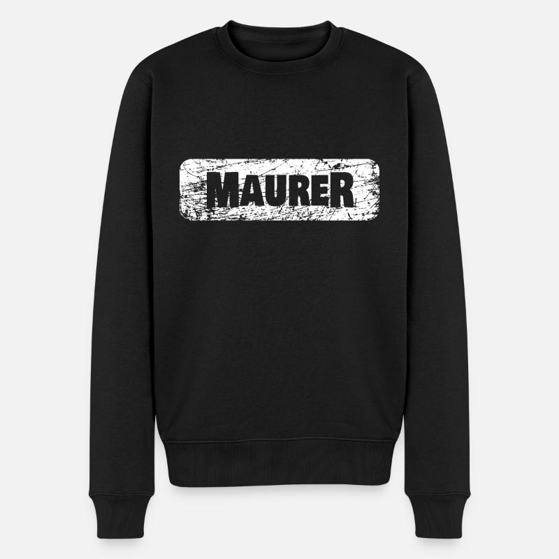 Maurer - Männer Premium Bio Pullover - Schwarz