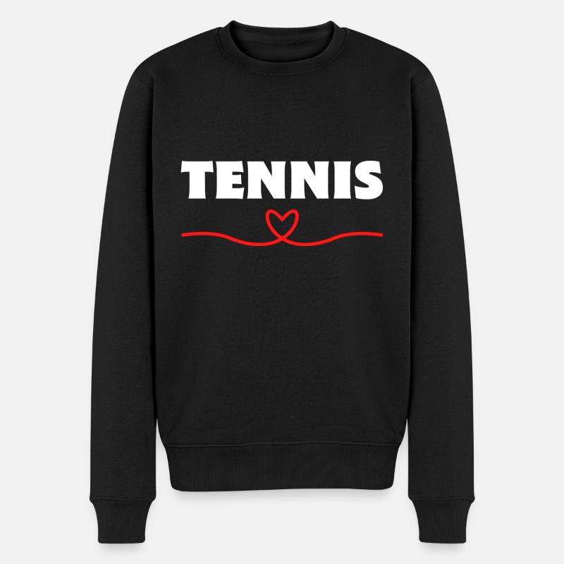 Tennis - Männer Premium Bio Pullover - Schwarz