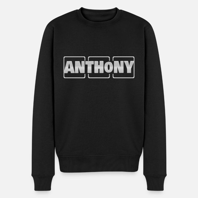 Taufe Anthony - Männer Premium Bio Pullover - Schwarz