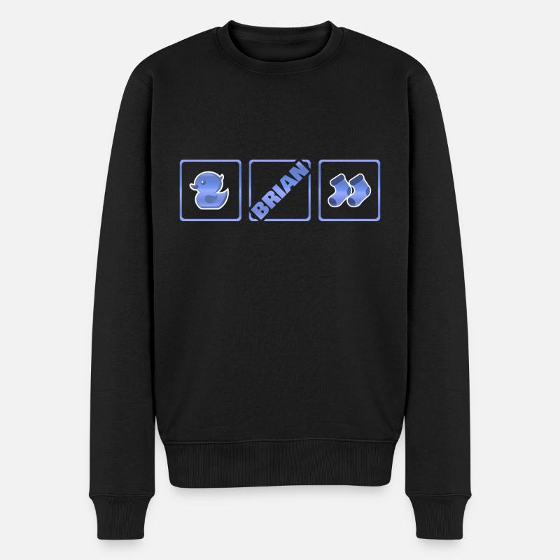 Geburt Brian - Männer Premium Bio Pullover - Schwarz