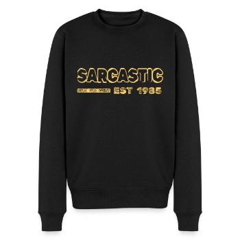 1985 - Männer Premium Bio Pullover - Schwarz - Vorne - Nico (187cm)