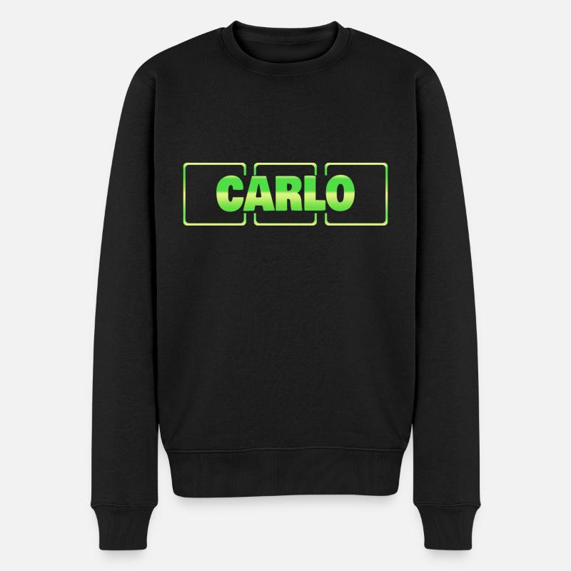Geschenk für Carlo - Männer Premium Bio Pullover - Schwarz