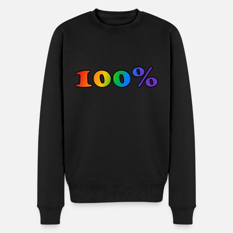 100 Prozent schwul - Männer Premium Bio Pullover - Schwarz