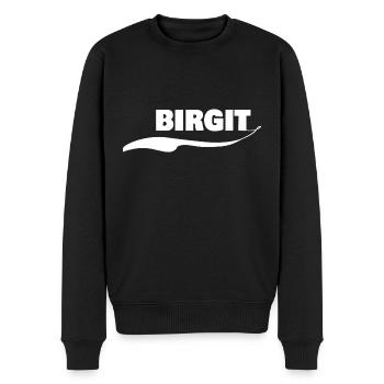 Vorname Birgit - Männer Premium Bio Pullover - Schwarz - Vorne - Nico (187cm)