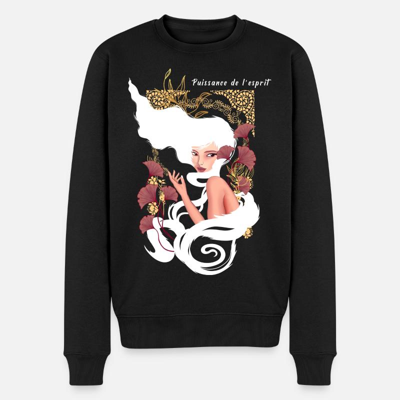 Power Of Mind Jugendstil - Männer Premium Bio Pullover - Schwarz