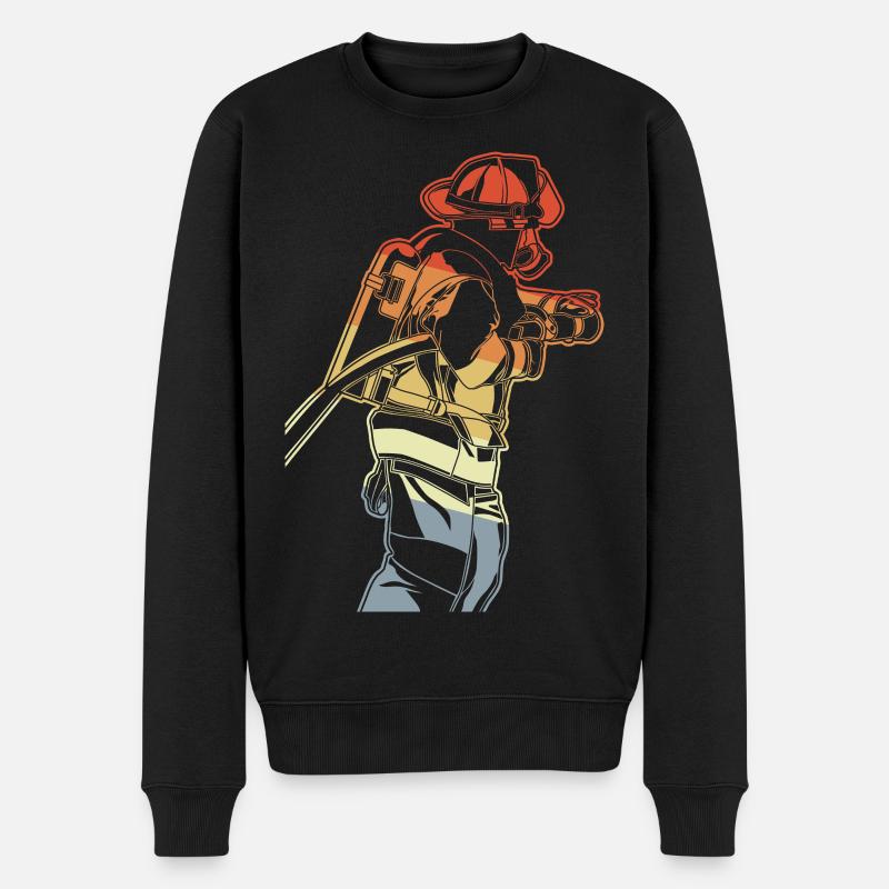 Feuerwehrmann - Männer Premium Bio Pullover - Schwarz