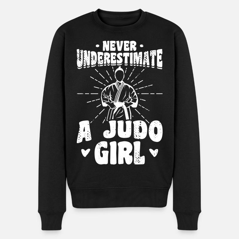 Weibliche Judoka - Männer Premium Bio Pullover - Schwarz