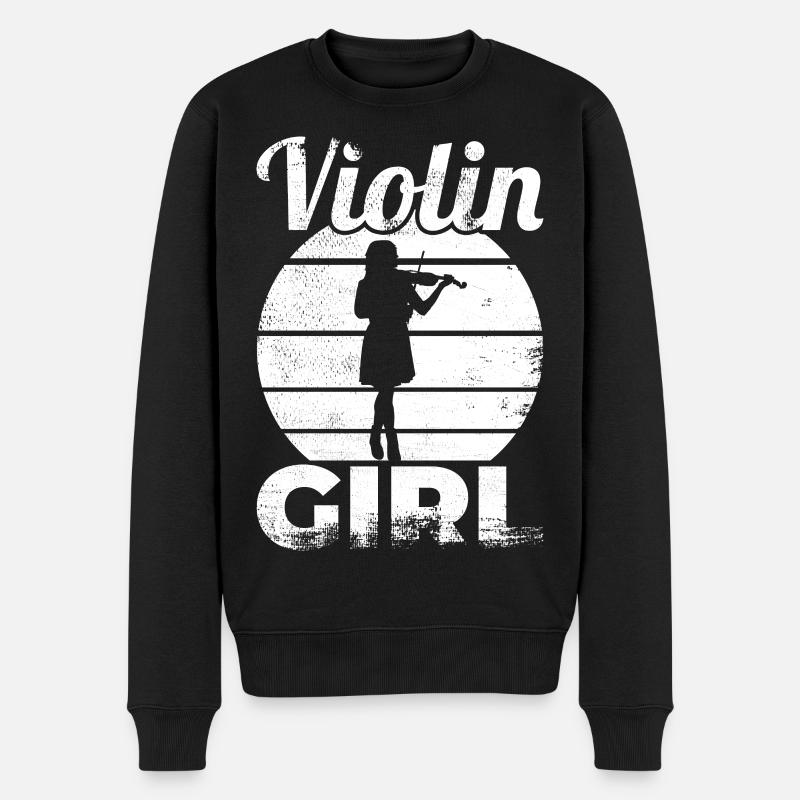 Drôle de fille de violon - Pull Premium bio Homme - noir