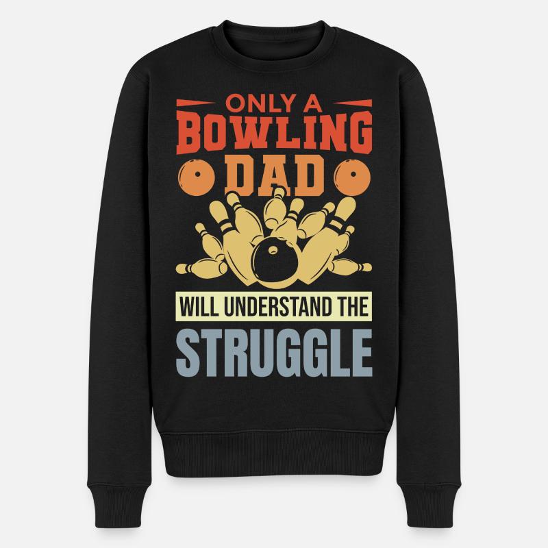Bowling Vater - Männer Premium Bio Pullover - Schwarz