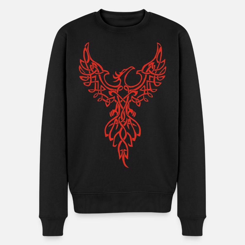 Rotes Phönix-Symbol - Männer Premium Bio Pullover - Schwarz