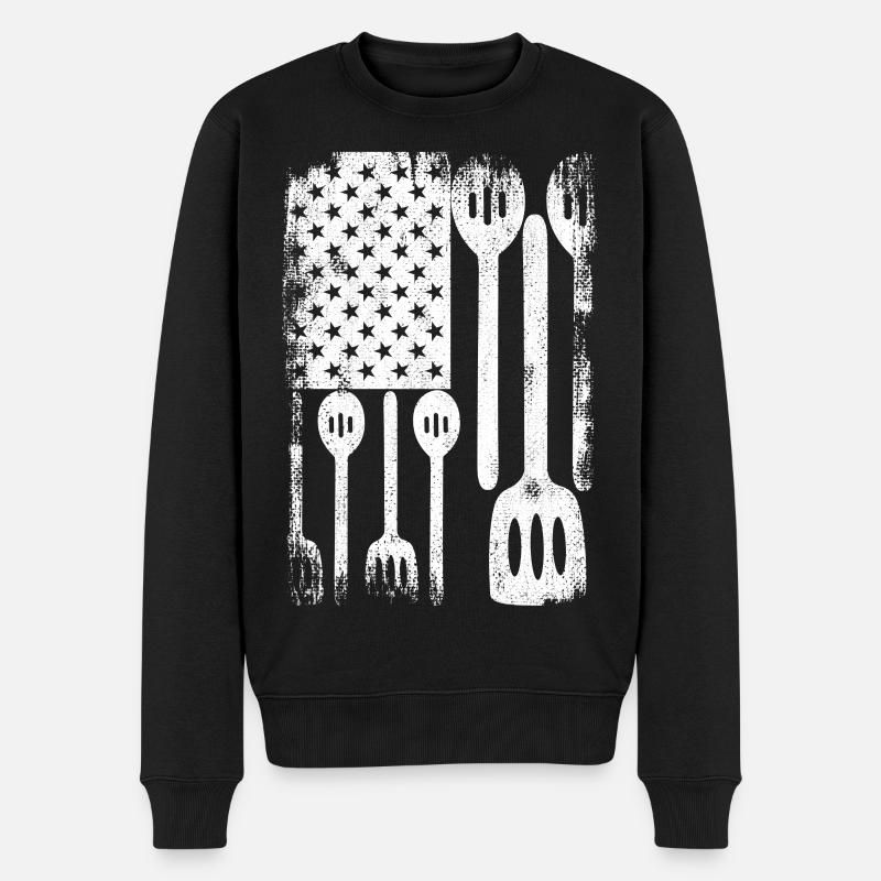 4 juillet USA Cooking - Pull Premium bio Homme - noir