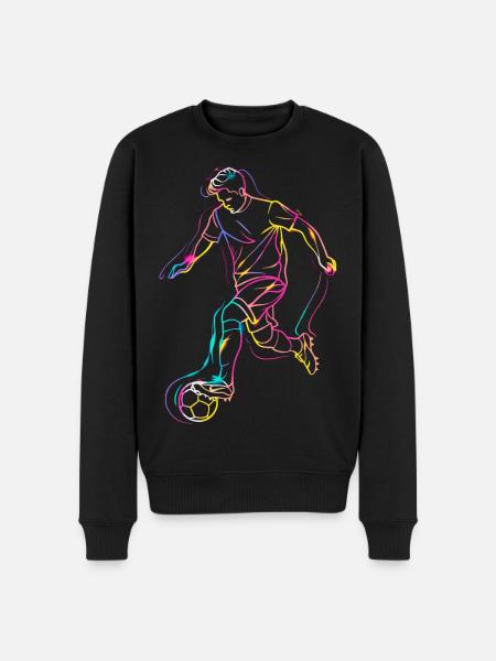 Soccer Player Line Art - Men's Premium Organic Jumper - black