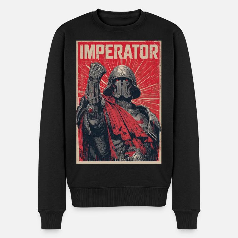 Plakat Cesarza Wojownika - Ekologiczna męska bluza Premium - czarny