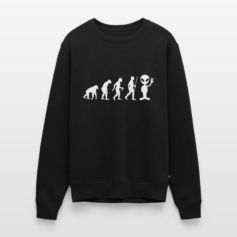 Alien Peace UFO Evolution Geschenkidee 005-076 Männer Premium Bio Pullover