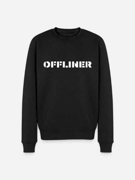 offliner weiss - Männer Premium Bio Pullover - Schwarz