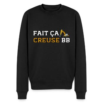 Fait ça Creuse bb humour Pelleteuse - Pull Premium bio Homme - noir - Devant - Nico (187cm)