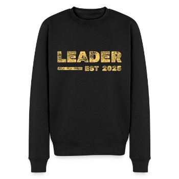 Leader 2025 - Männer Premium Bio Pullover - Schwarz - Vorne - Nico (187cm)