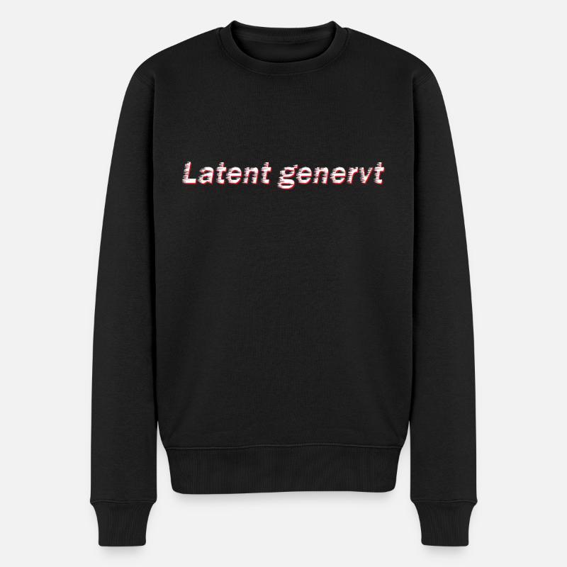 Latent genervt - Männer Premium Bio Pullover - Schwarz