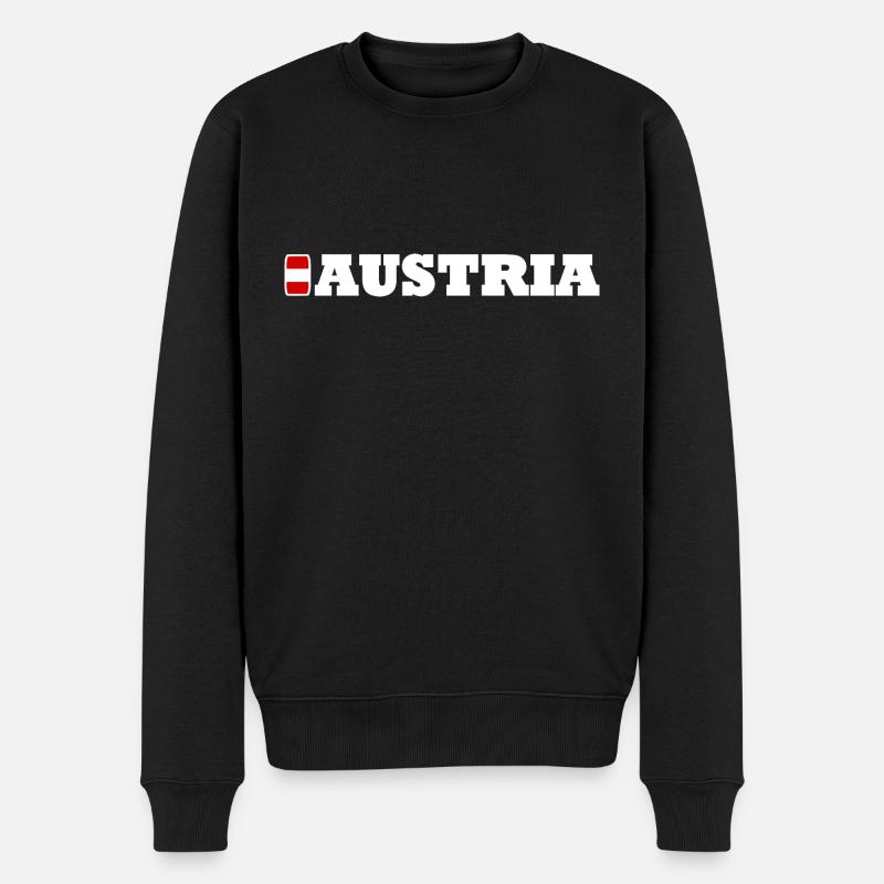 Austria / Österreich - Männer Premium Bio Pullover - Schwarz
