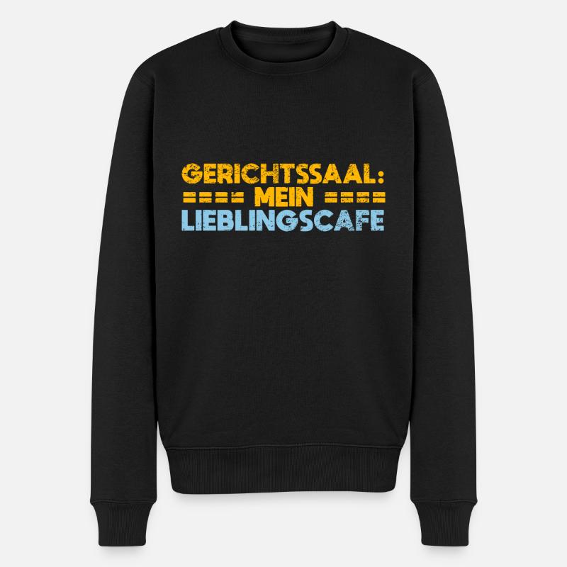 Gerichtssaal: Mein Lieblingscafe - Männer Premium Bio Pullover - Schwarz